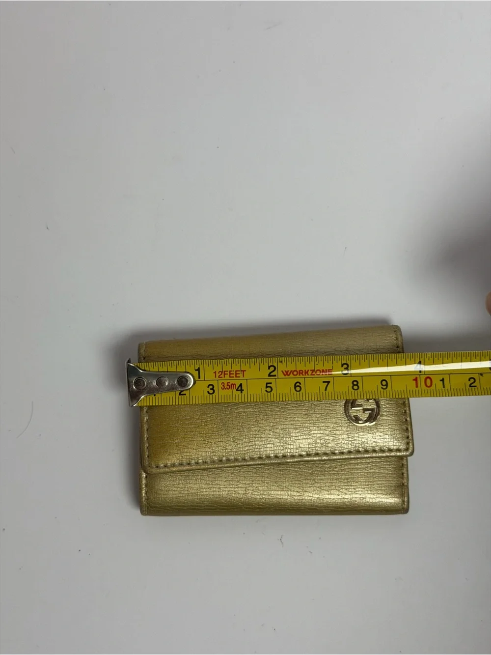 Gucci Metallic Gold Leather Key Holder Case
